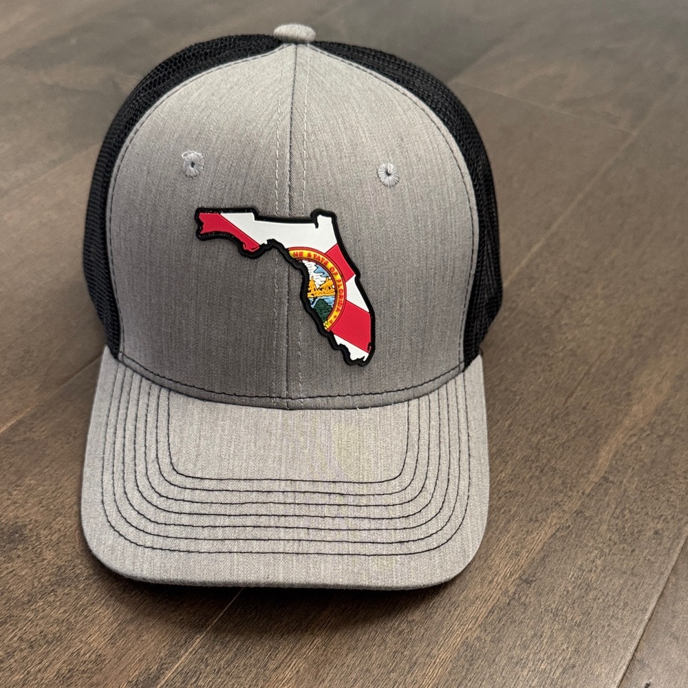 Gray and Black Florida Trucker Hat